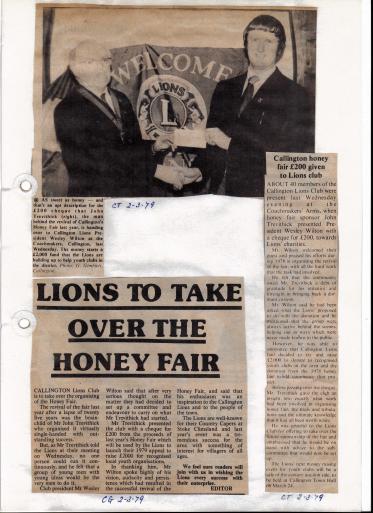 Cornish Guardian and Cornish Times articles regarding the new management of honey fair in 1979